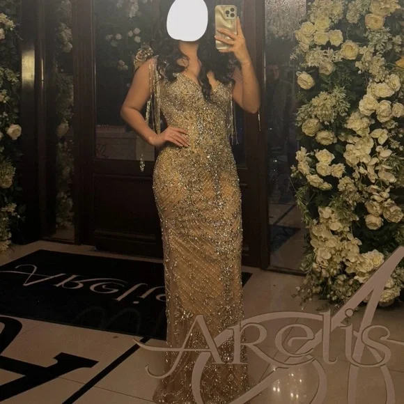 Ladivine nude studded dress CR879 - Picture 3 of 4